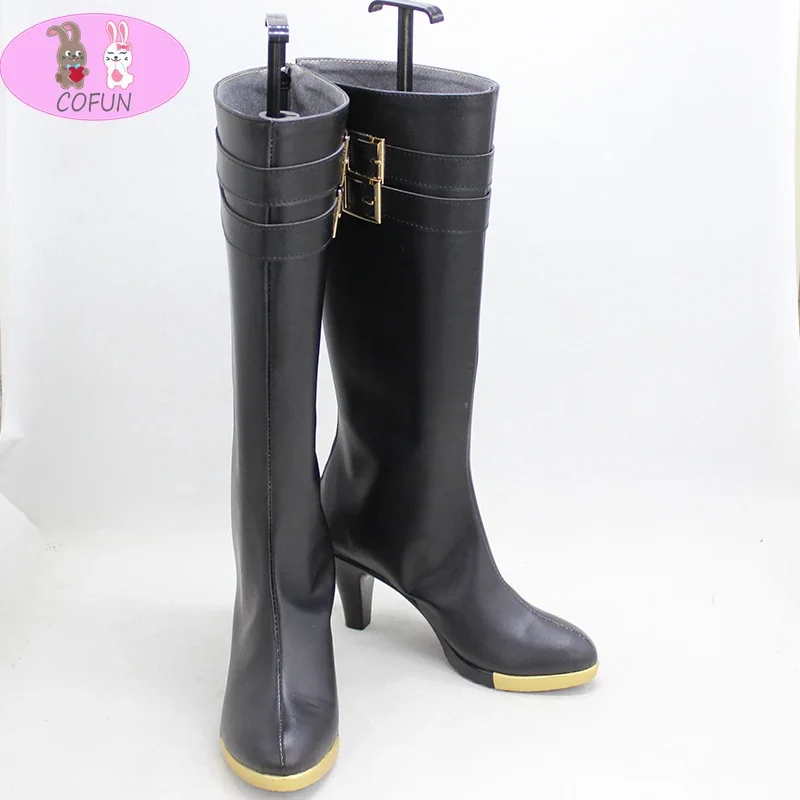 COFUN Division Rap Battle Ichijiku Kadenokoji Cosplay Shoes Boots High Heel Black Boots Custom Made