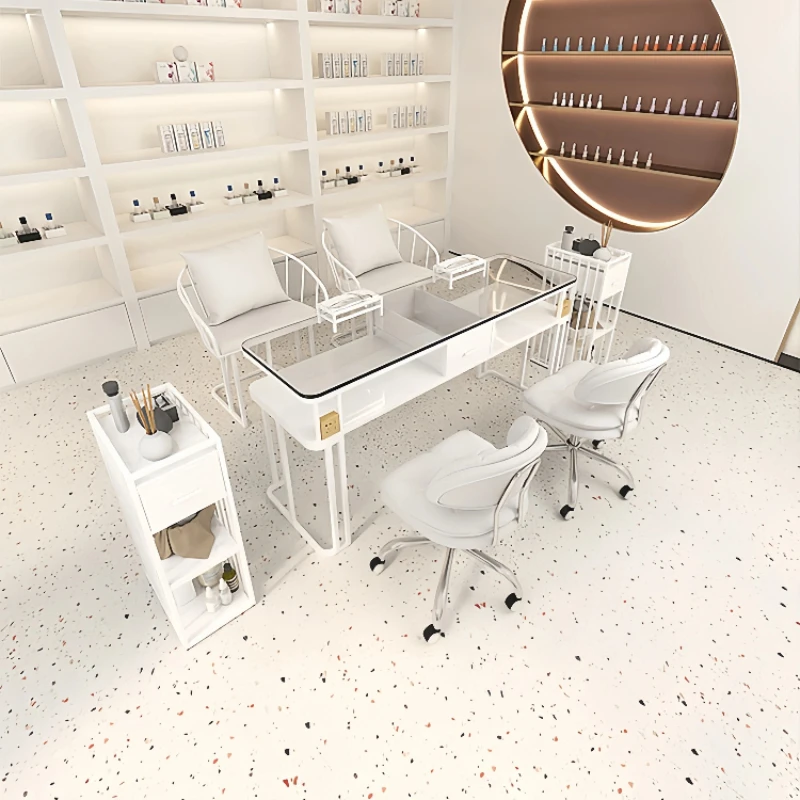 Reception Salon Desk Nail Table Nail Professional Portable Pink Tech Mesa Manicure Designer Nails Hair Furniture 2024 De Canto