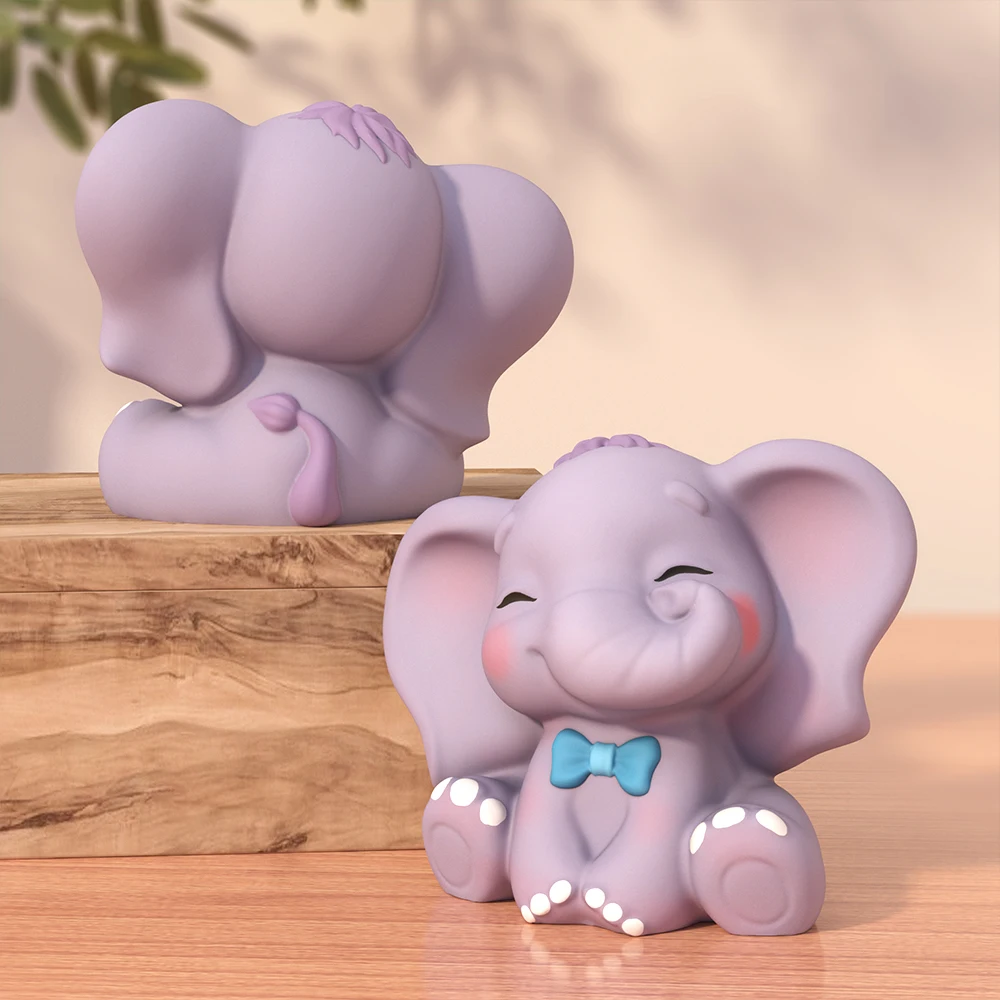 LZ070 3D Cute Elephant Candle Silicone Mold Originality Animal Baking Mould Resin Plaster Casting Ornament Molds