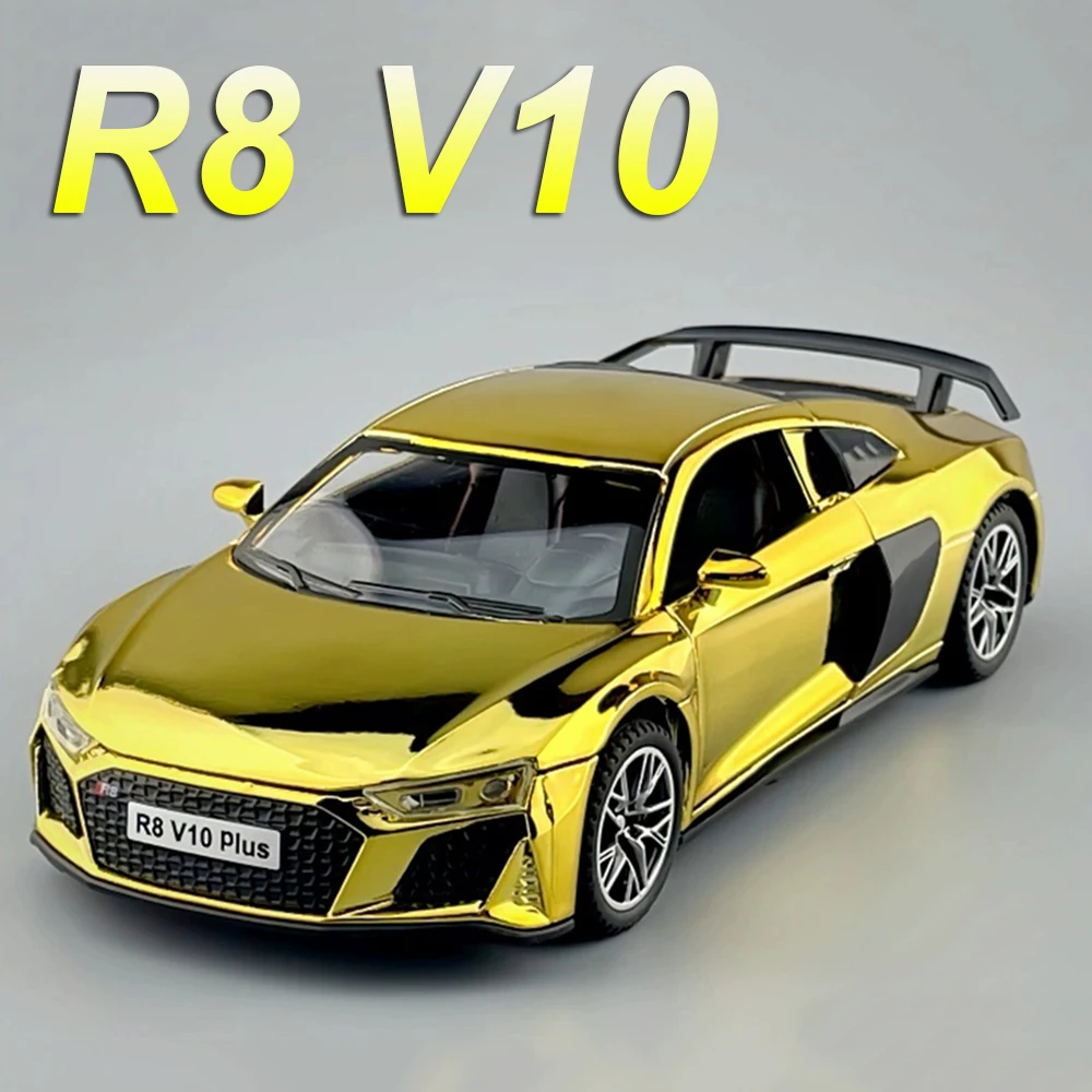 1:32 R8 V10 Plus لامبور أوروس سبيكة دييكاست نموذج لعب أبواب السيارات فتح ضوء الصوت التراجع سيارة مصغرة هدايا أعياد ميلاد للأطفال