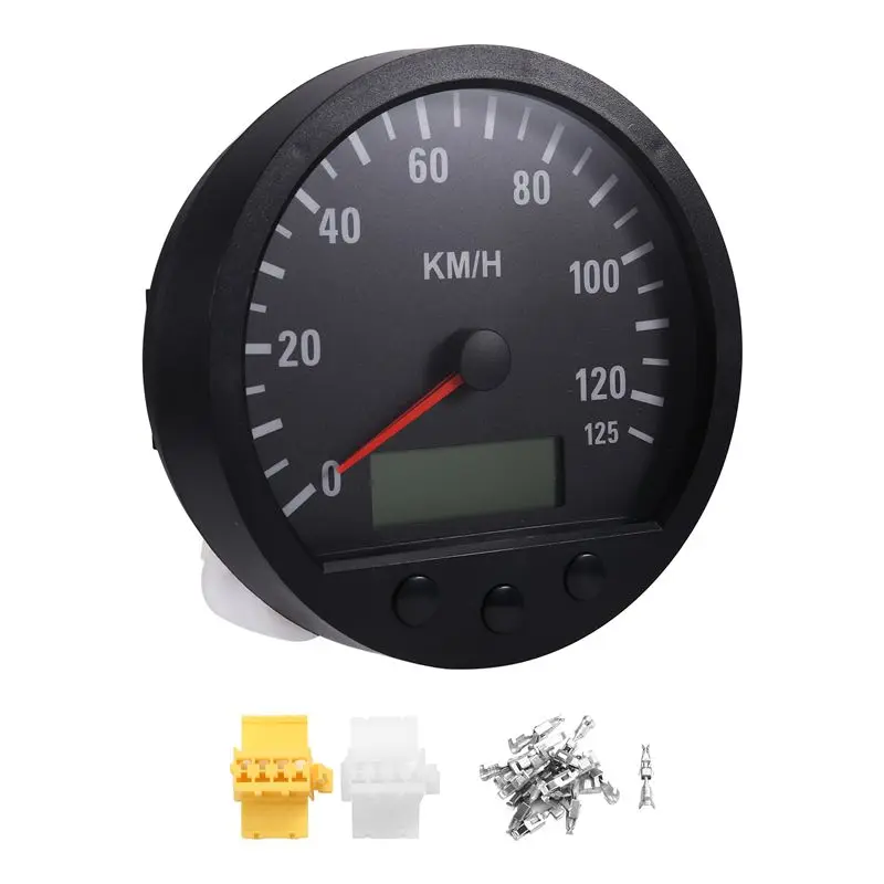 Newest Universal 140Mm Truck Speedometer Odometer 0-125Km/H 9-36V With Backlight Diameter