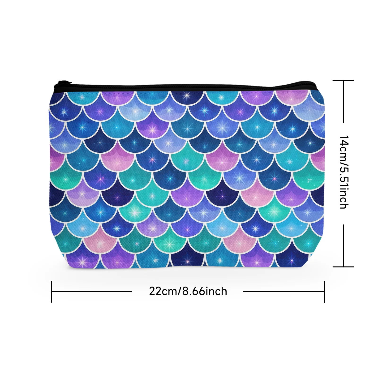 1Pc Glam Style Cosmetic Bag By Alikpop With Lightweight Design Durable Makeup Organizer With Sparkling Fish Scale Pattern