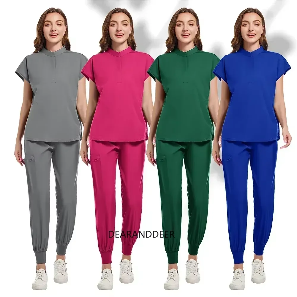 Dental pet hospital pharmacy clinic beauty salon uniform multicolor high elastic soft suit suitable for doctors and nurses.