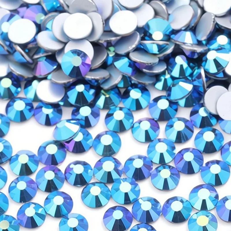 SS3-SS30 All Blue SeriesRhinestones Non Hot Fix Flat Back Strass & Fabric Garment rhinestones for nails Decorations