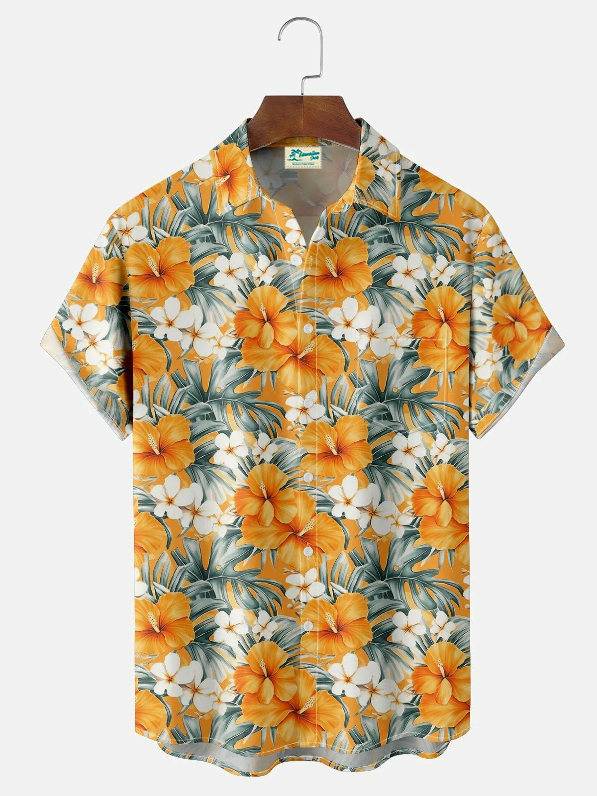 Men's Shirt Tropical Botanicalt Graphic Printed Shirts Hawaiian Casual Shirts Button up Shirts Short Sleeve Vacation Beach Tops