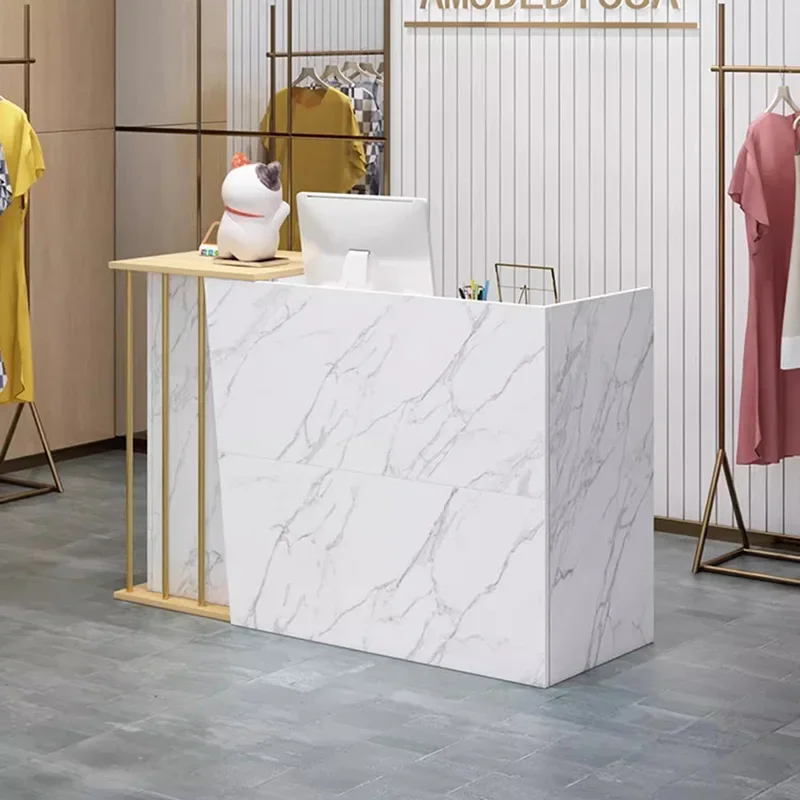 خزانة عرض مكتب الاستقبال، طاولة بار عالية، مكتب استقبال صالون التجميل