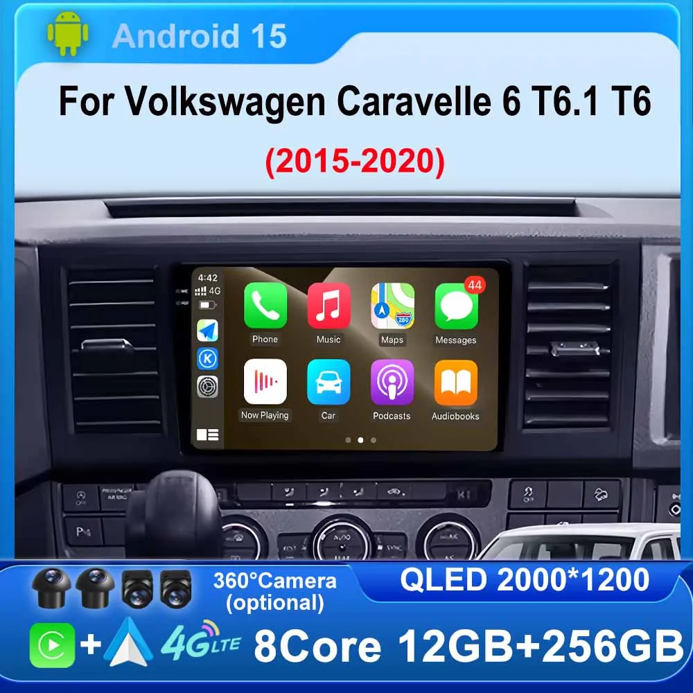 

Android 15 Carplay Auto Car Radio For Volkswagen Caravelle 6 T6.1 T6 2015 - 2020 Multimedia Player Navigation GPS video Stereo
