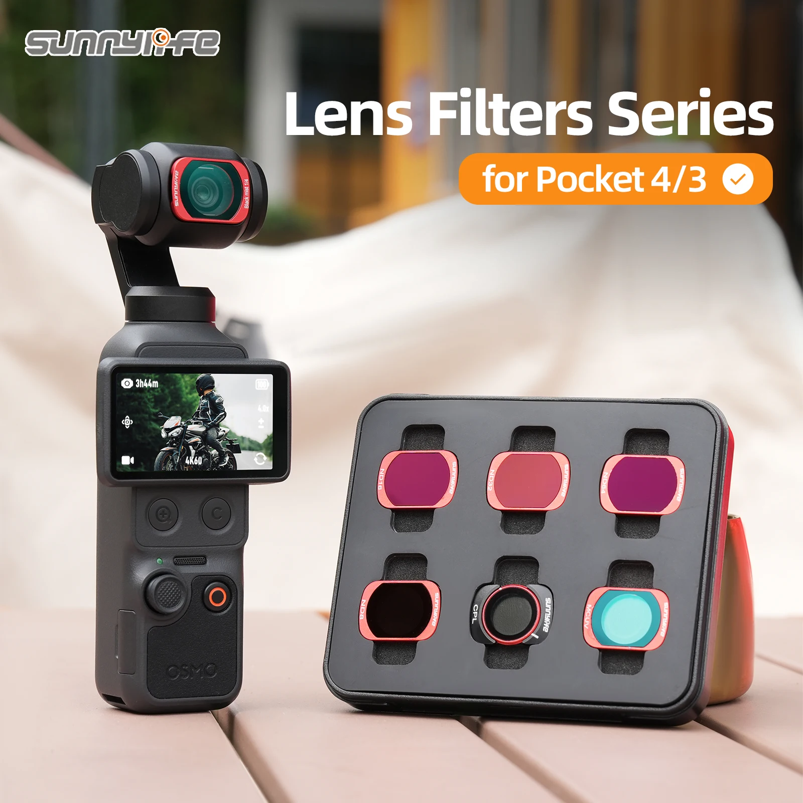 Sunnylife für DJI Pocket 4 3 UV CPL VND Magnetfilter-Set ND8 16 32 64 Black Mist Blendschutzfilter-Set