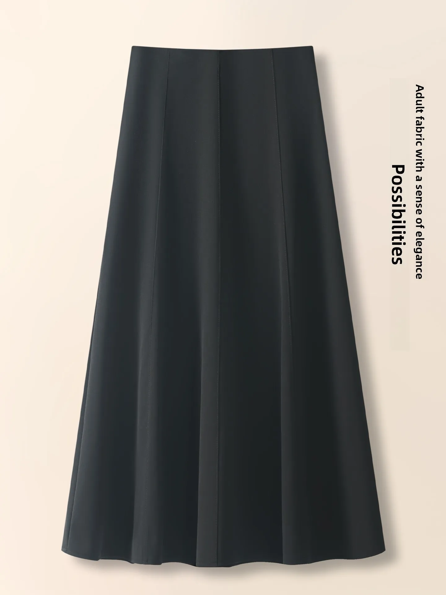 High Waist A-Line Midi Skirt Suit for Women Spring Autumn 2026 New Style Slimming Half-length Umbrella Skirt Cover Hip