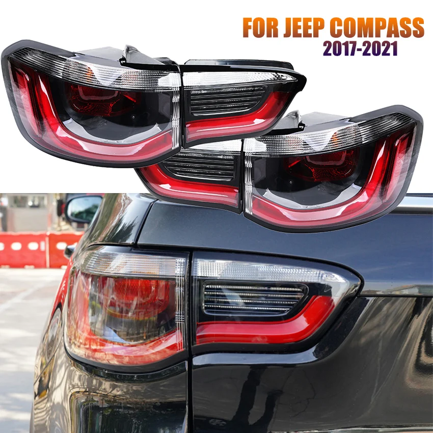 Car Rear Lamp Tail Light Assemblies For Jeep Compass 2017 2018 2019 2020 2021 Turn Signal Light Rear Brake Warning Led Lamp