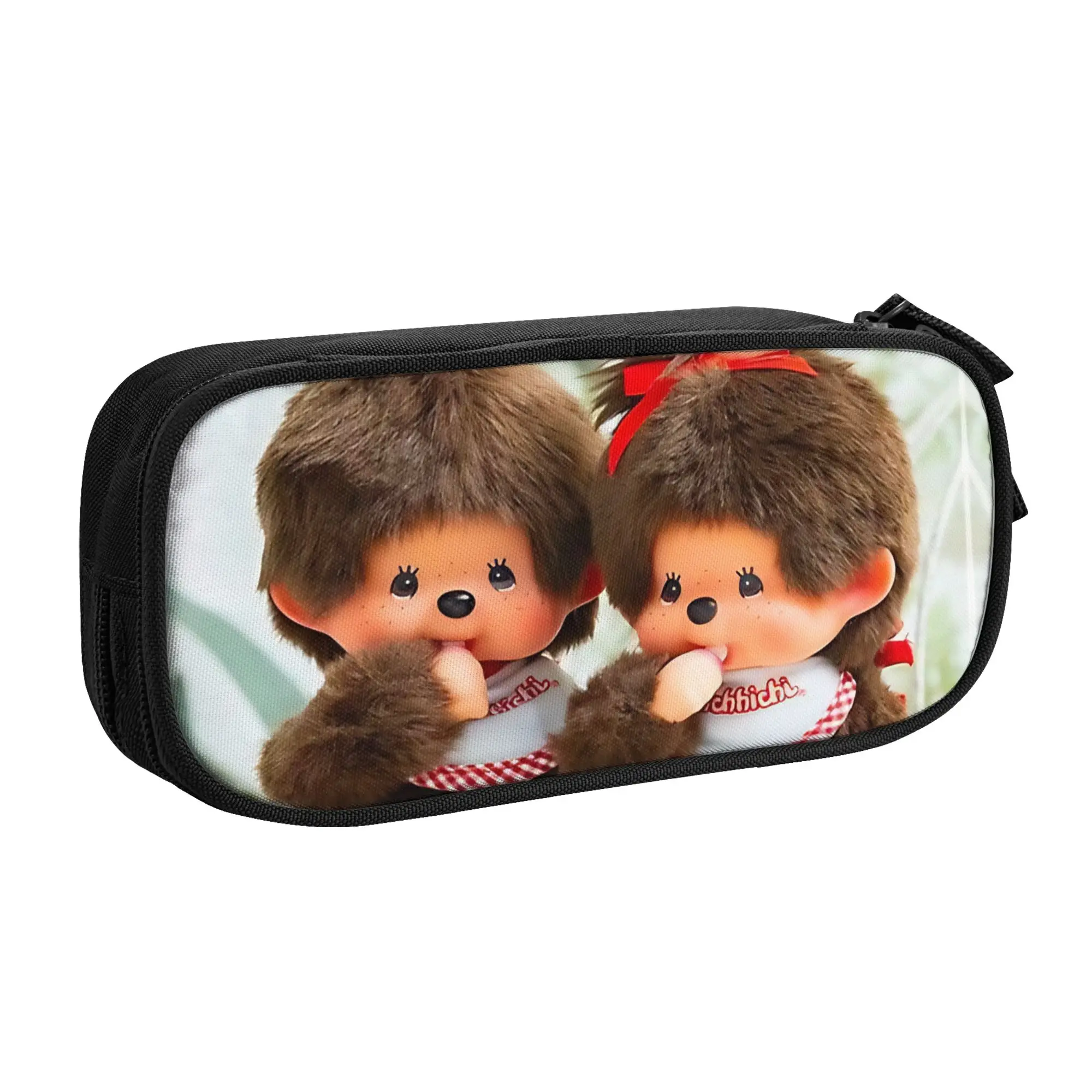 1 Stück Leichtes Vintage-Monkeys-Federmäppchen, Stiftetui für Schüler, M-Monchhichi Schul-Schreibwaren-Tasche – Detail 2