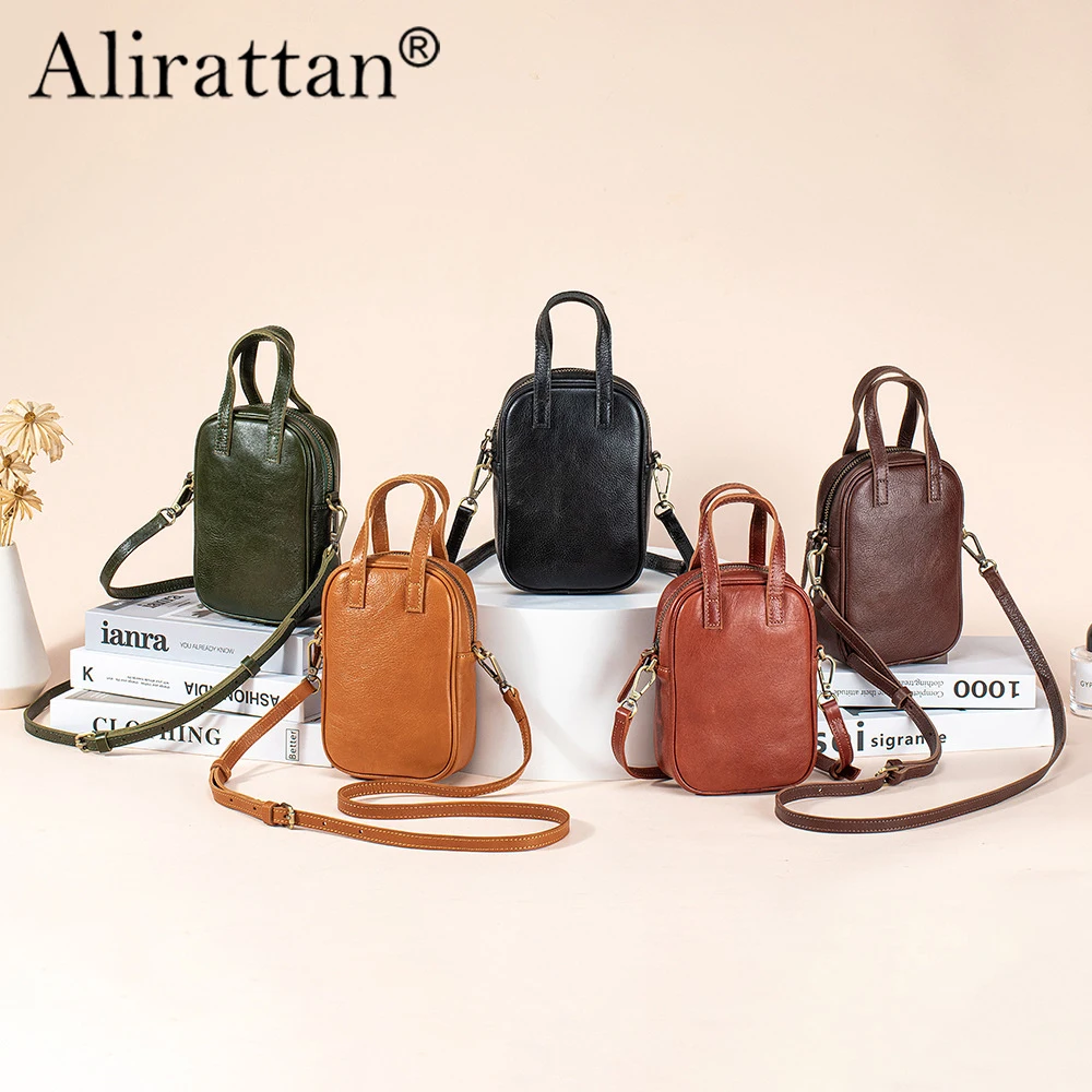 

Alirattan 2026 Новая универсальная сумка-тоут из натуральной кожи, большая вместительная простая сумка через плечо для повседневного использования, кожаная сумка для женщин