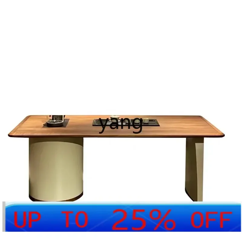 LMM high-end walnut solid wood office tea table kettle integrated embedded