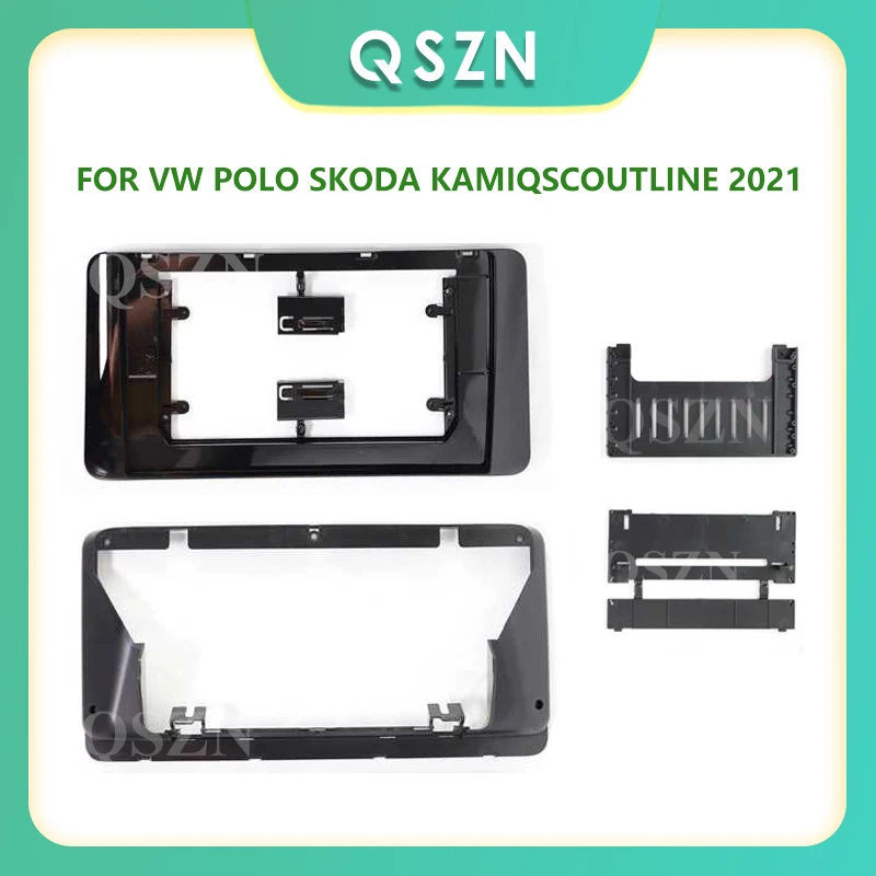 

QSZN Car 2Din Stereo Radio 10.1 Inch Fascia Frame FOR VWA POLO SKODA KAMIQSCOUTLINE 2021 Audio Fitting Adaptor Facia Panel Frame