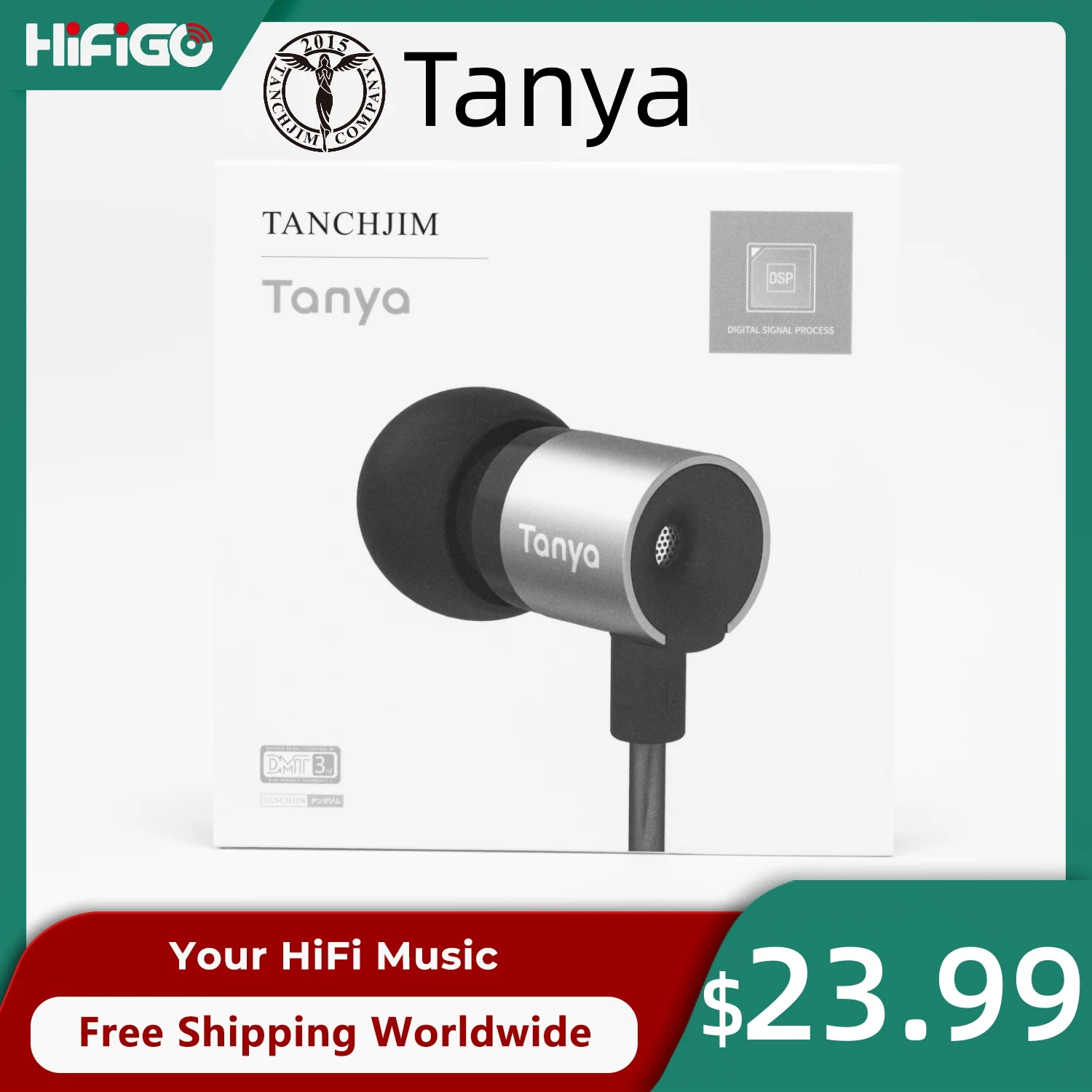 TANCHJIM Tanya DSP 7MM Dynamic Driver In-ear Earphone IEMs HiFi Earbuds Gaming Headphone With Type-C Plug & Mic for Android