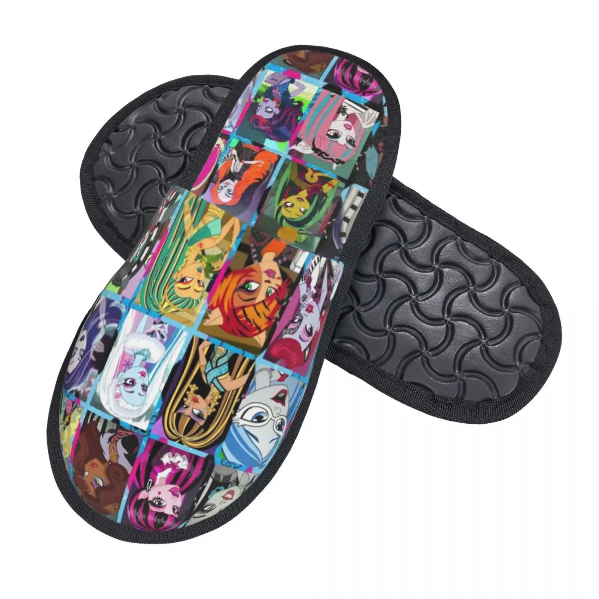 Custom Print Women Monsters High School House Slippers Soft Warm Memory Foam Fluffy Slipper Indoor Outdoor Shoes