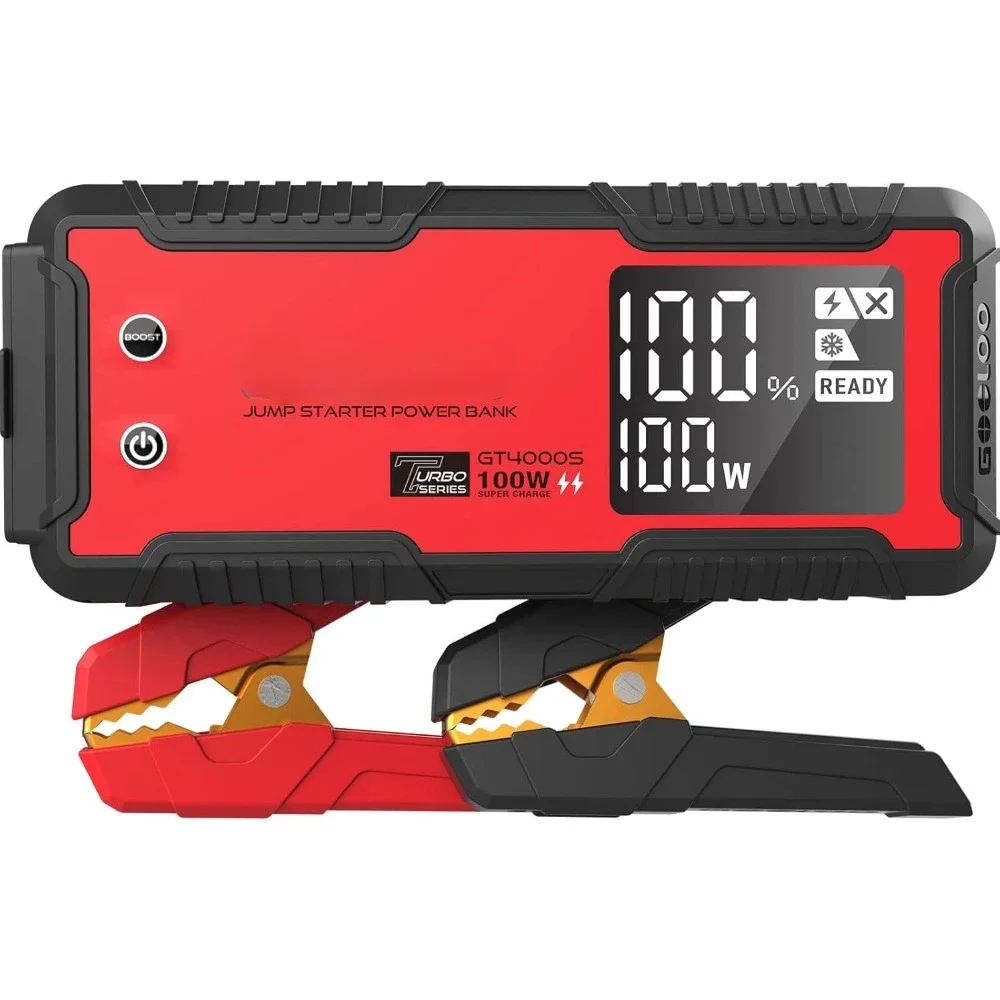 GT4000S Jump Starter 4000 Amp Car Starter 100W Two-Way Fast-Charging Portable Car Battery Charger Booster Pack