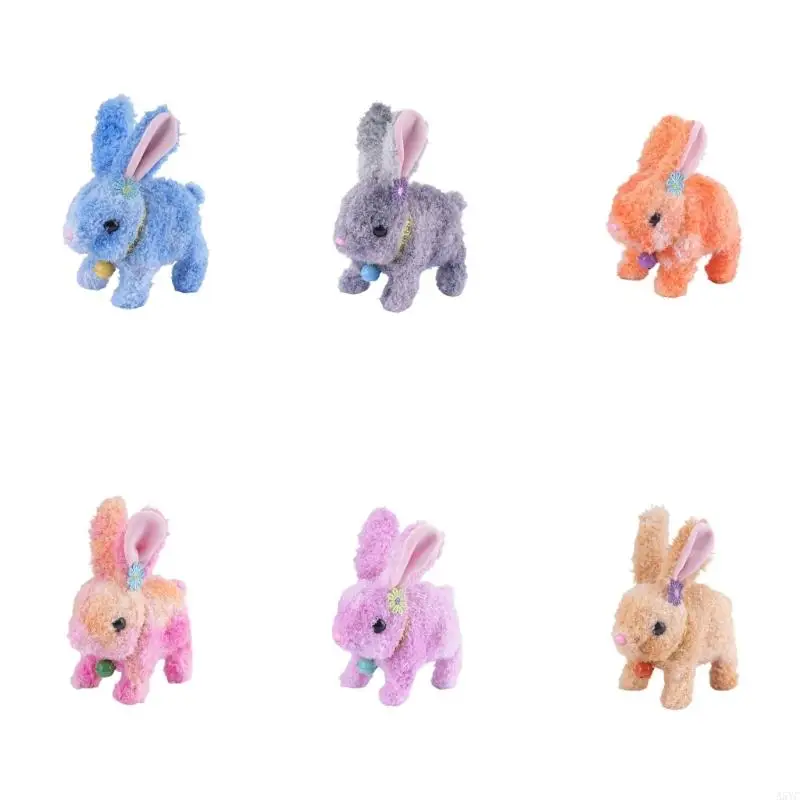 A5YC Realistic Animated Plush Talking Hopping Ears Nose Moving Educational Plush Toy