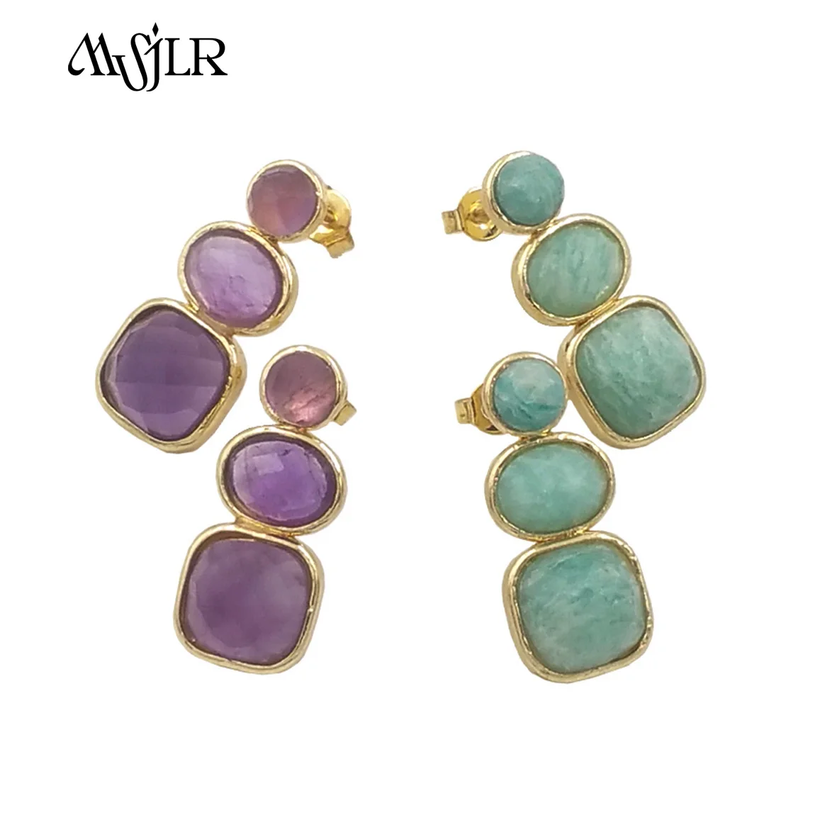 

MVE088 2024 Various Colorful High Quality Gemstone Earrings Exquisite Design Classic Graceful Style Women Banquet Jewelry