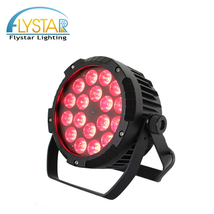 2019 vente chaude DMX 512 mince RGBWA + UV 6in1 plat LED Par projecteurs 18x18 W Powercon éclairage haute Performance