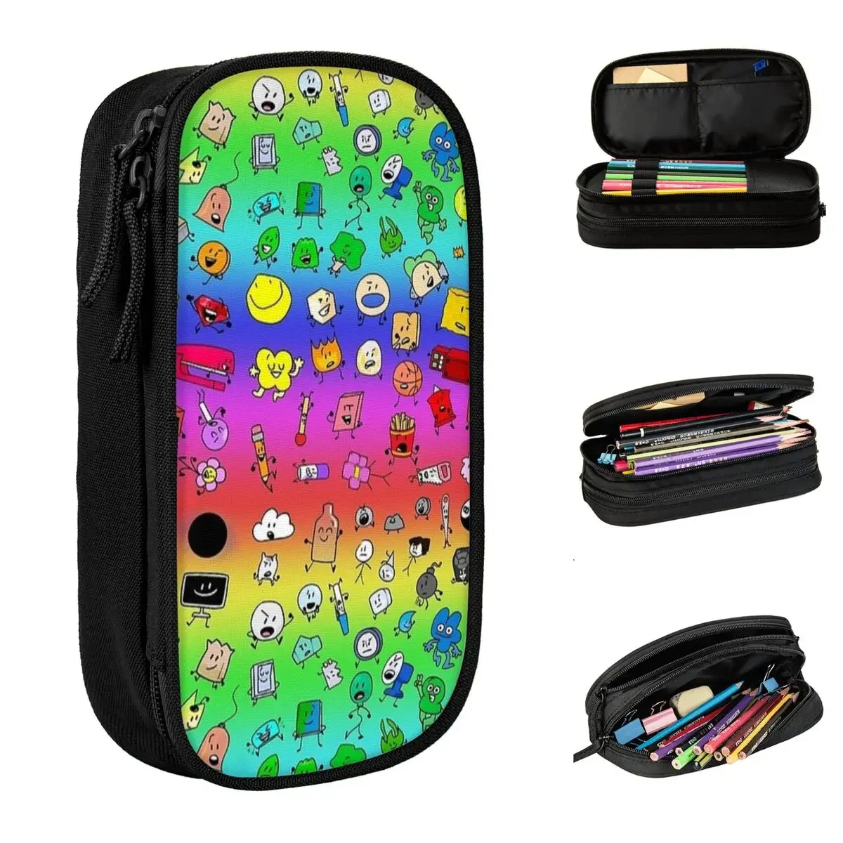 

BFDI Inanimate Insanity Cartoon Pencil Case Battle for Dream Island Pen Box Bags Girls Boy School Supplies Cosmetic Pencil Pouch