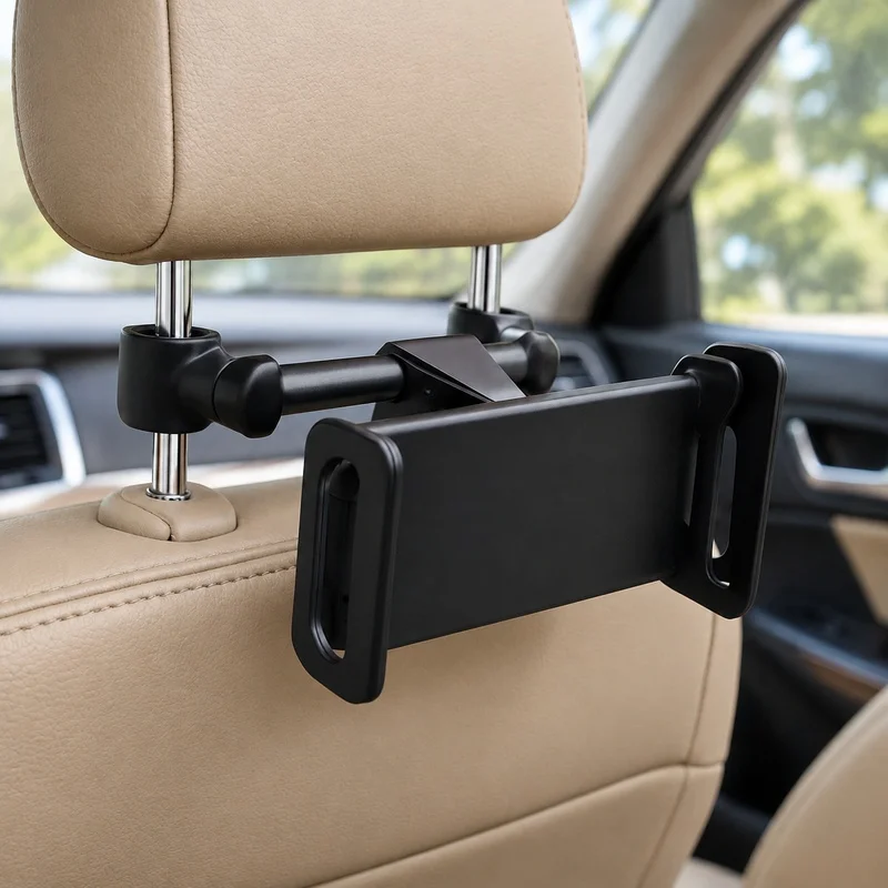Universal 360° Swivel Headrest Holder for Tablets and Phones 4-11 Inch, Fits iPad Air and Similar Devices