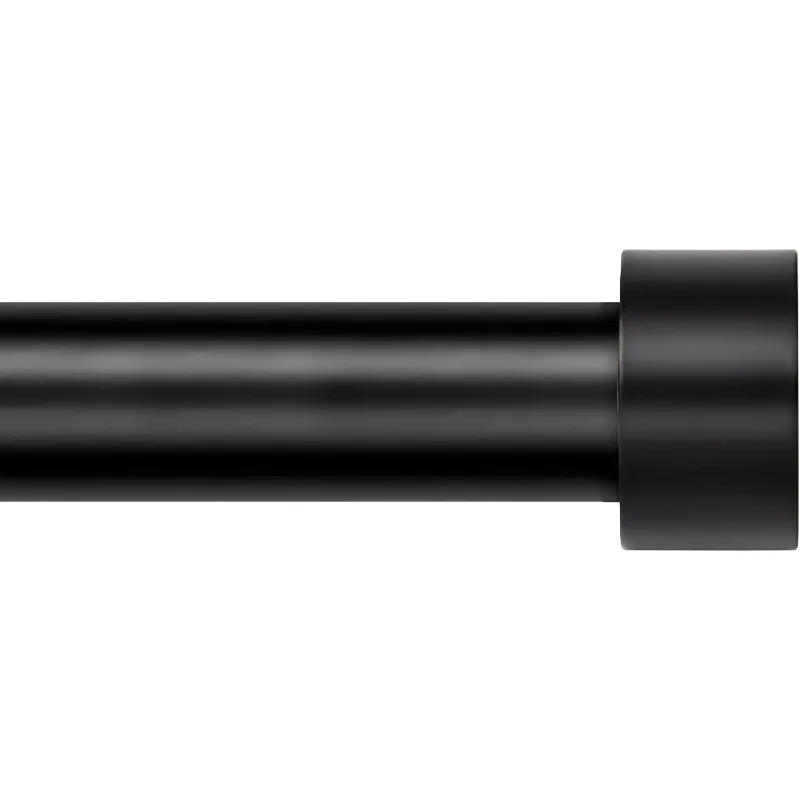 

Curtain Rods for Windows 32 to 168, 1 Inch Black Heavy Duty Drapery Rods with Adjustable Length, Outdoor Modern