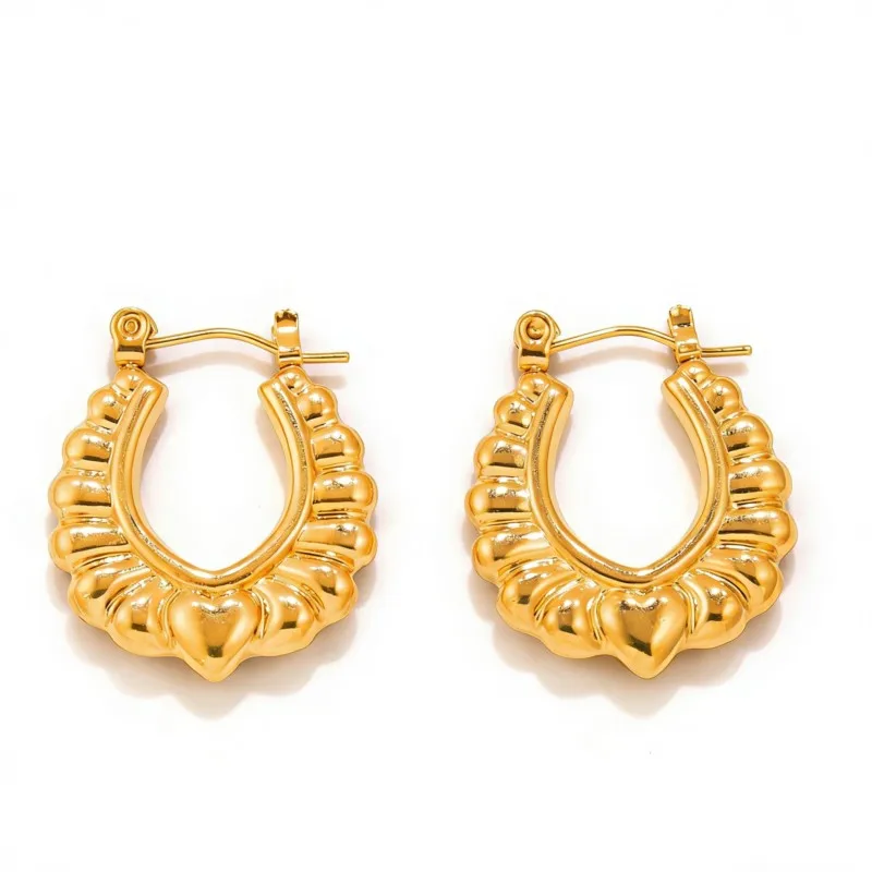 Vintage Hot Sale Gold Silver Color Crown Stitching Design U-Shaped Gold-Plated Hoop Earrings for Women Jerelry