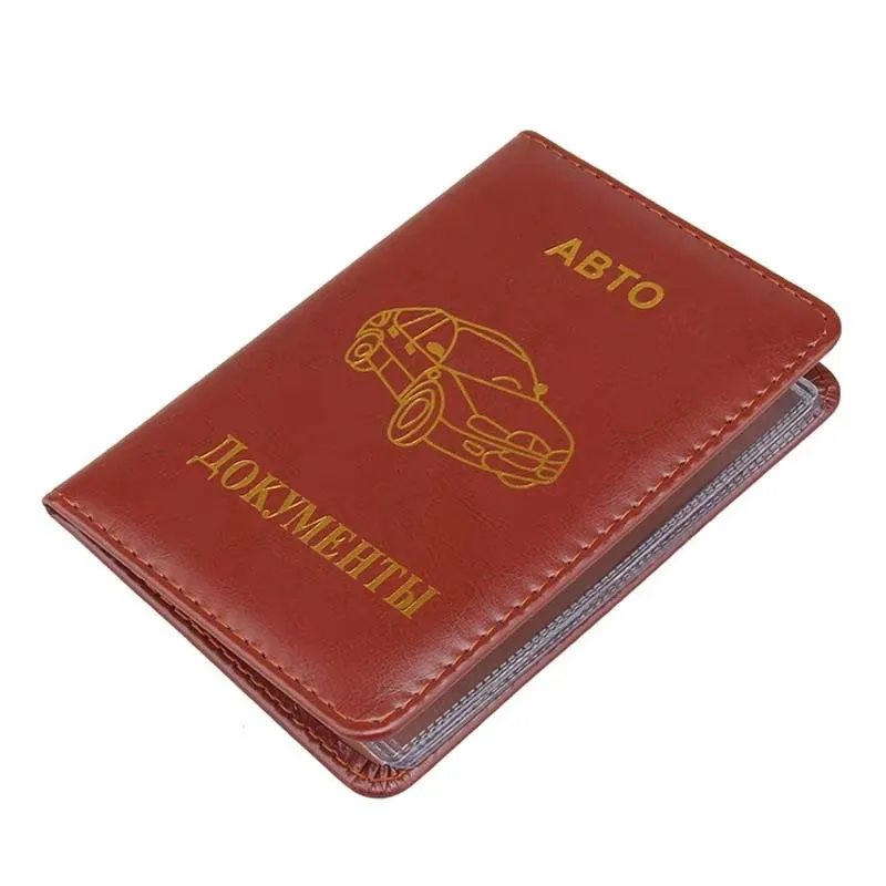 Hot Deals PU Leather on Cover for Car Driving Documents Card Credit Holder Russian Auto Driver License Bag Purse Wallet Case