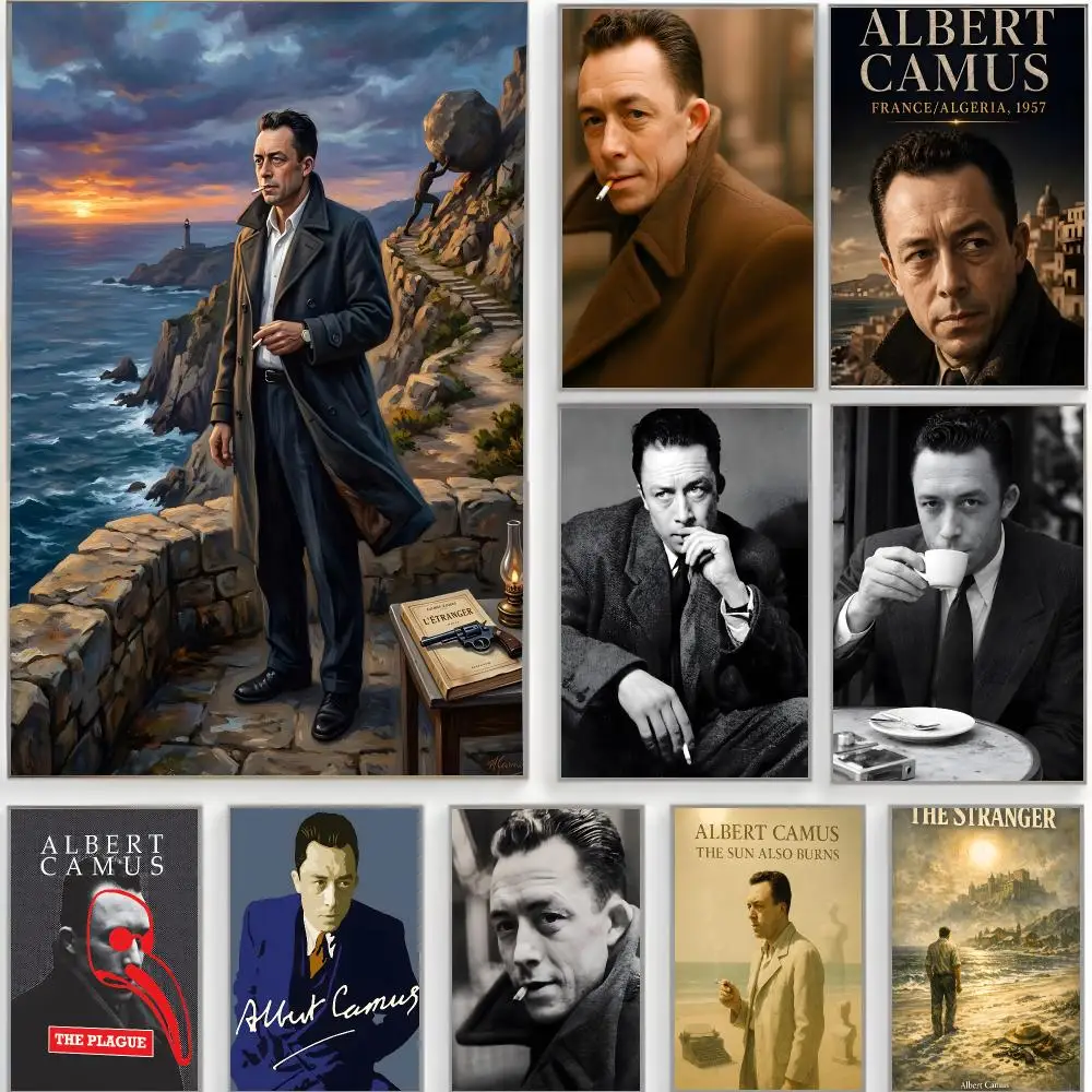 Existential Philosophical A-Albert Camus Poster Classic Wall Art  Home Decor  Peel and Stick Unframed