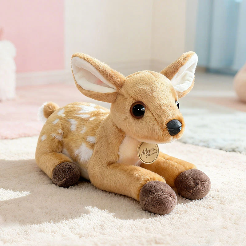 25CM Liegen Rehkitz Plüsch Spielzeug Weiche Angefüllte Cartoon Tier Puppe Nette Deer Puppe Für Home Dekoration Geschenke – Detail 1