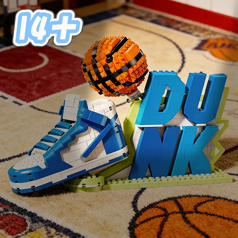 En stock, 1180 pièces, 43008, baskets de basket-ball créatives, blocs de construction, modèle d'assemblage, jouets pour enfants et adultes, cadeaux de Noël et d'anniversaire