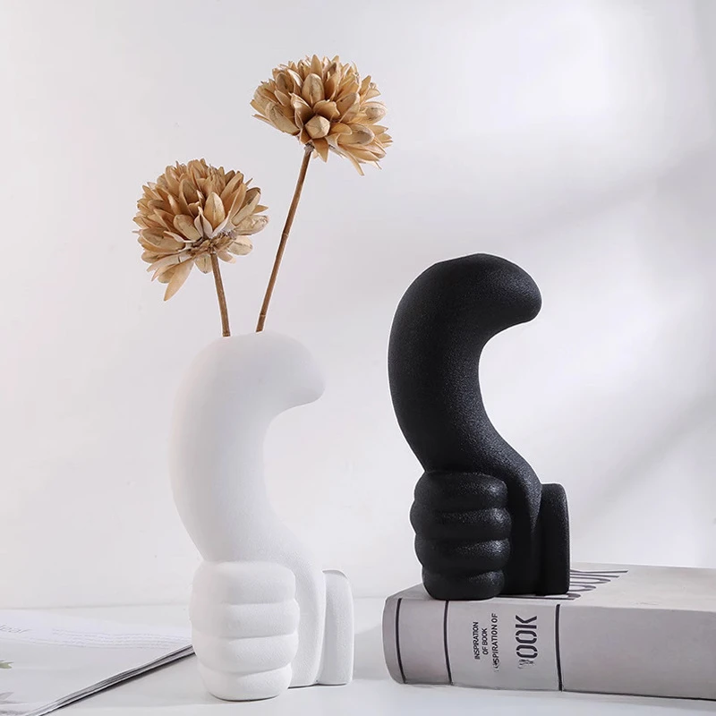 

Home Decor Thumb Ceramics Vase Ornament Modern Minimalist Living Room Decoration Flower Vase Office Decoration