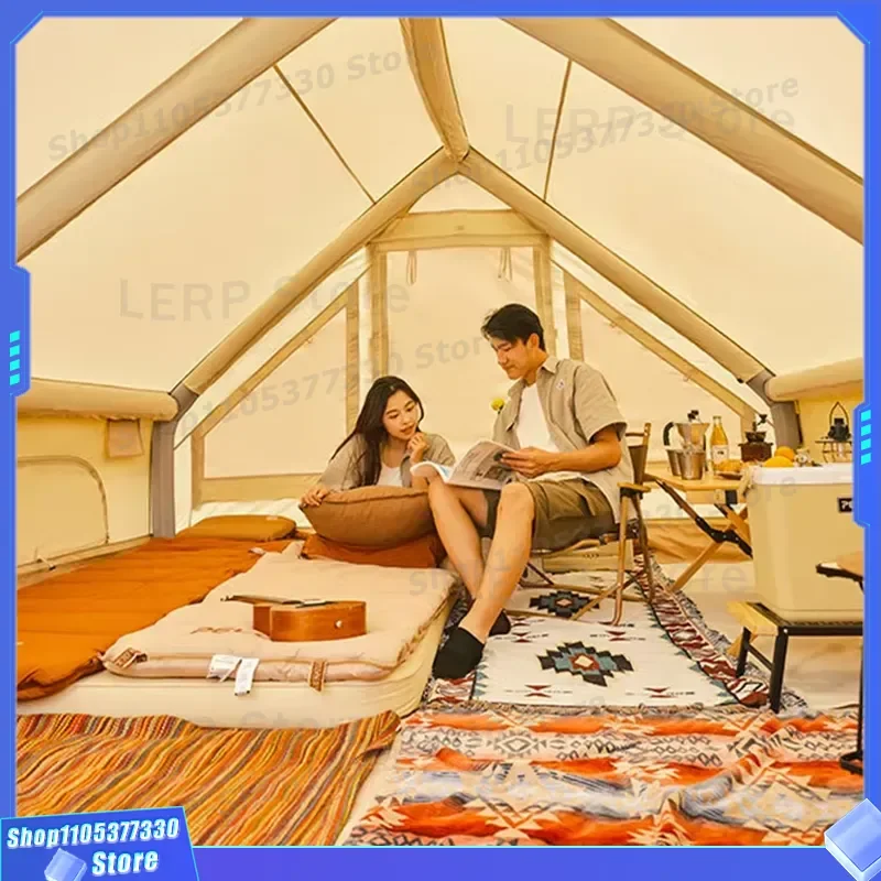 Nature Hike Camping Inflatable Tent Waterproof Oxford Portable 6-8 Person Four-Season Quick Automatic Opening UV-Resistant