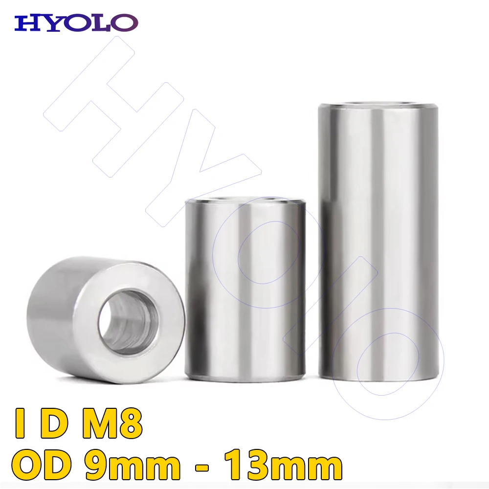 304 Stainless Steel Unthreaded Bushing Washer Round Hollow Standoff Straight Through Column Gasket Sleeve Spacer M8