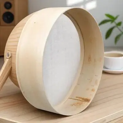 Baking Flour Sifter Wooden Handheld Sieve Multi-Functional Kitchen Strainer Tool Sieve Flour Sifter Practical Baking Strainer