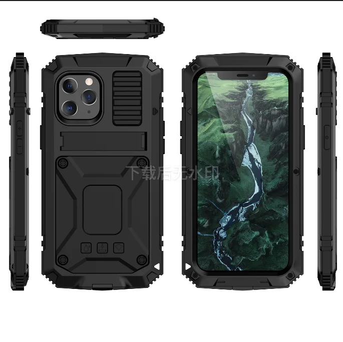 Wytrzymała, metalowa obudowa w stylu wojskowym do telefonów Galaxy S25 Edge, S23, S24, S22, S21, S20 Ultra Plus, Note 20, A32 – odporne na wstrząsy etui z ochronną folią na ekran. — zdjęcie produktu 6