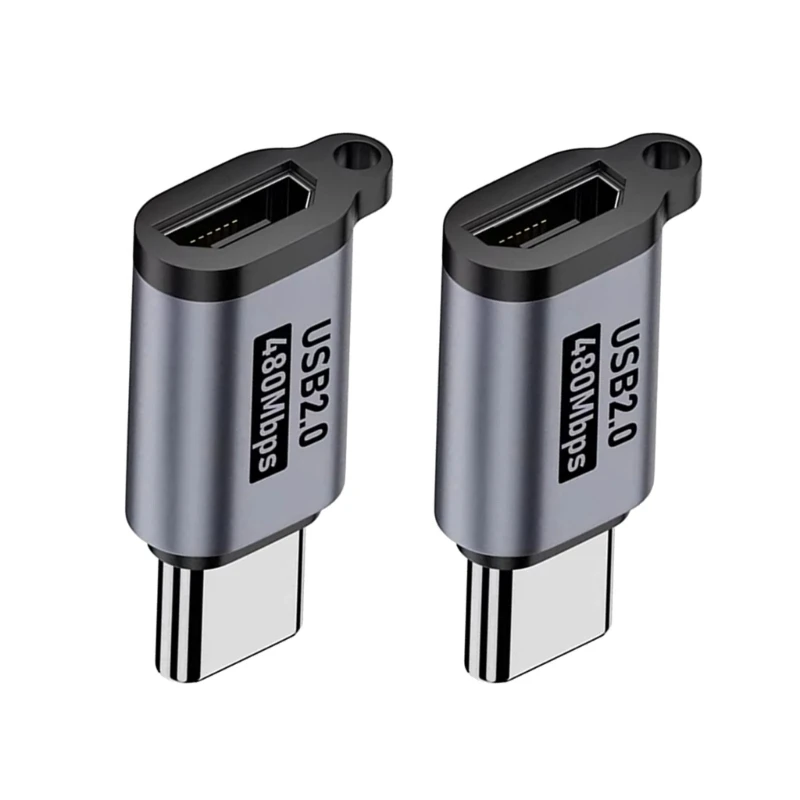 2PCS Micro USB To Type C Adapter Mini USB To USB C 480Mbps Fast Data Charging Connector USBC Adapter For Tablets Phones