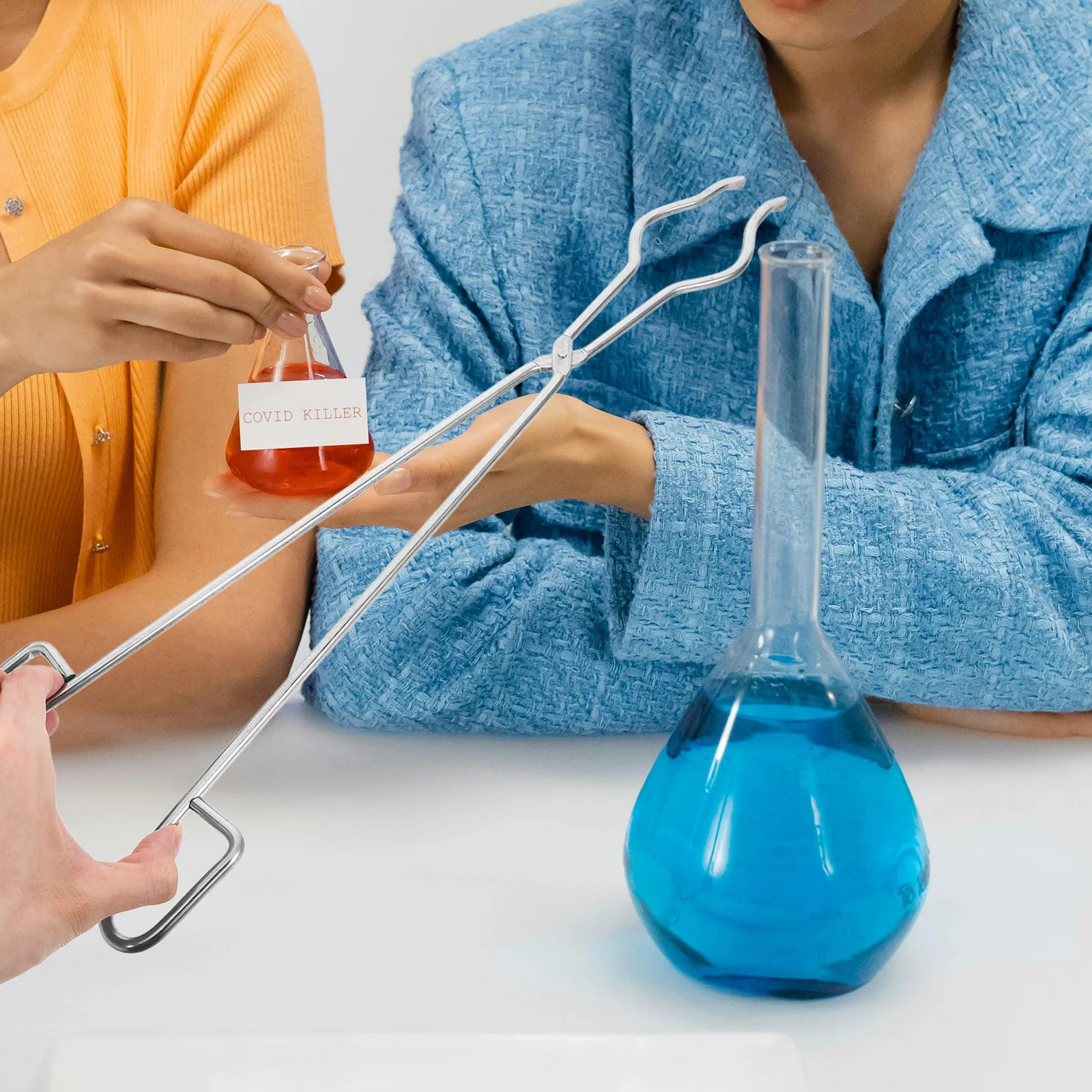 

Stainless Steel Crucible Tongs Durable Lab Pliers Secure Clamp for Beakers Crucibles Metal Smelting Chemical Casting Refining