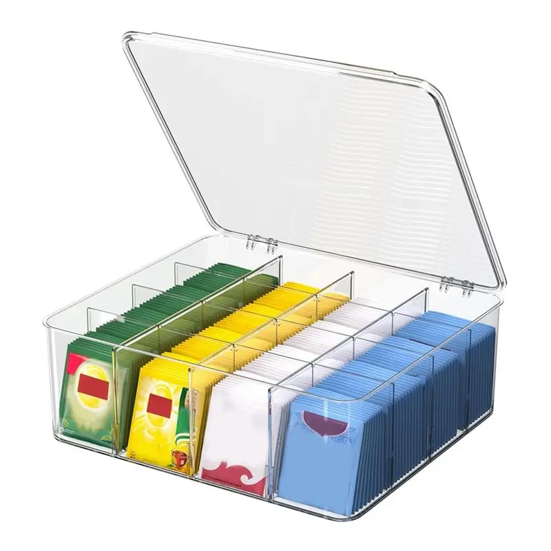 

AB66-Tea Bags Organizer:Loose Tea Bag Organizer For Cabinet, Countertop, Counter-Pantries-Tea Packet Storage Container