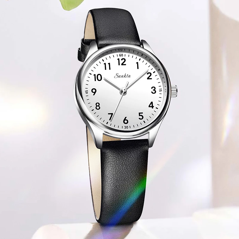 Sankta 2026 Women Quartz Watch Simple Waterproof Leather Strap Elegant Ladies Daily Wristwatch for Female Relogio Feminino+BOX