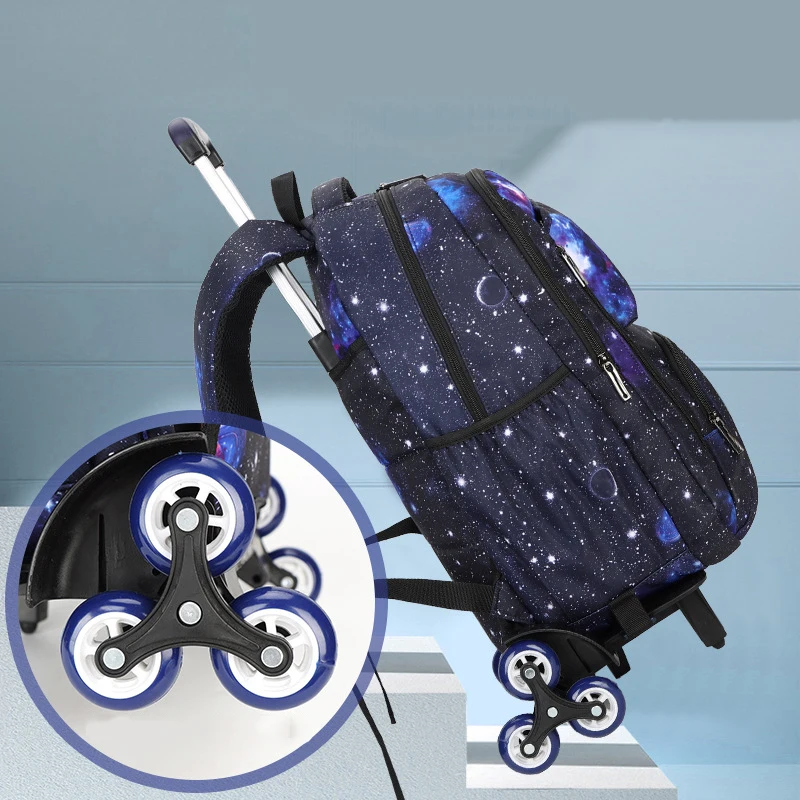 School Bags with wheels Rolling Backpack for boy Kids Student Wheeled Backpack Trolley Book Bag Travel Trolley backpack Luggage