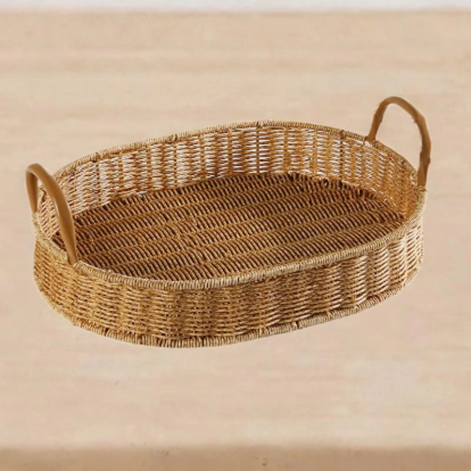 Decorative Tray Imitation Rattan Severing Tray for Cosmetic Fruits Towels