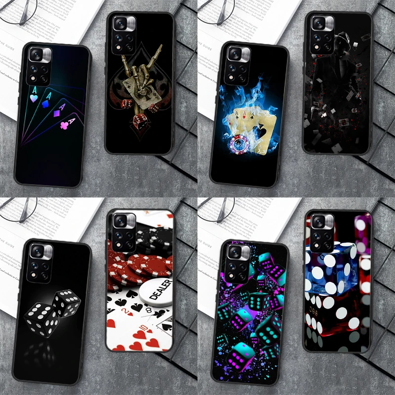 Dices Poker Casino Case For Xiaomi Redmi Note 12 11 10 9 8 Pro Note 12S 11S 10S 9S Cover For Redmi 9 10 12 C