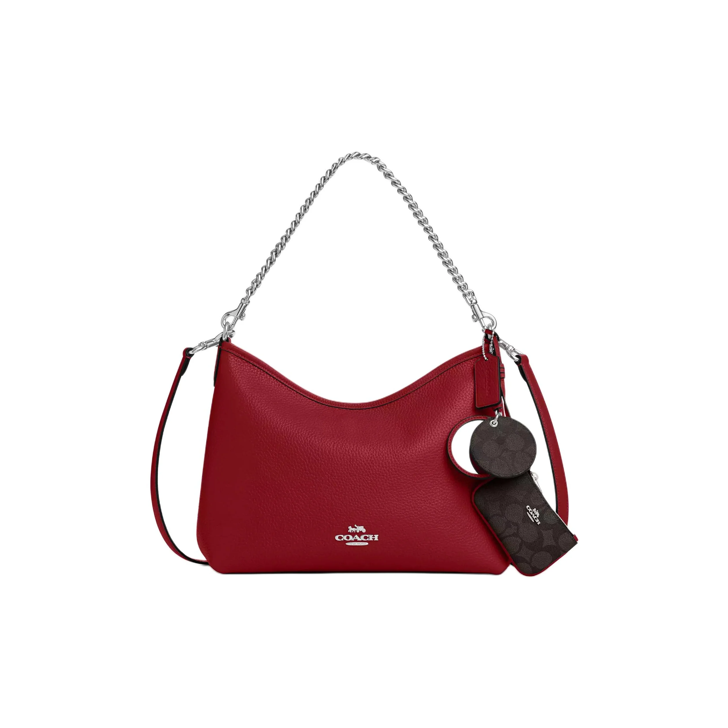 COACH Laurel Pebble Leather Shoulder Bag Large Women's Walnut CBI94-SVY30