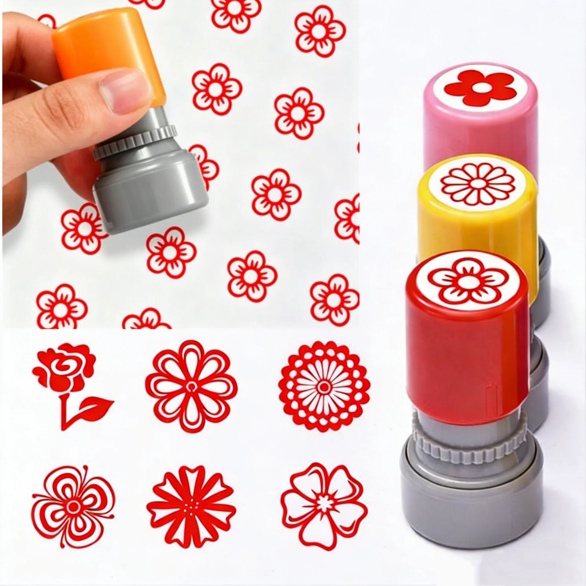 Tampon auto-encreur Fleur Étoile pour récompenses, tampon de notation pour enseignants, tampon d'encouragement et de commentaires positifs pour les élèves, fournitures scolaires
