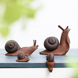 Creative ceramic cute snail ornament desktop small decoration purple sand bonsai fish tank gardening animal furnishings