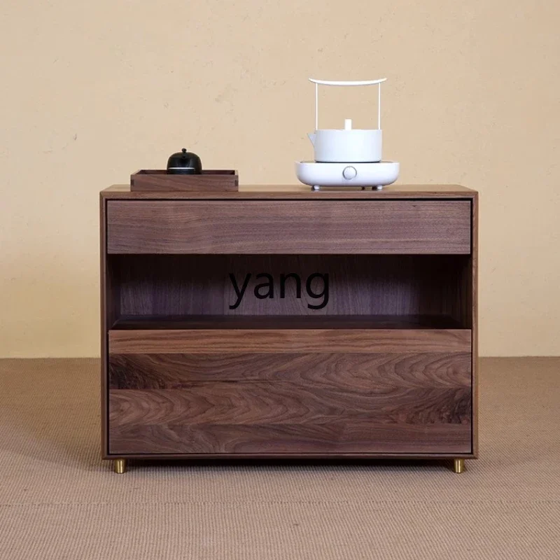 

Ltt tea storage cabinet modern simple solid wood tea table side cabinet