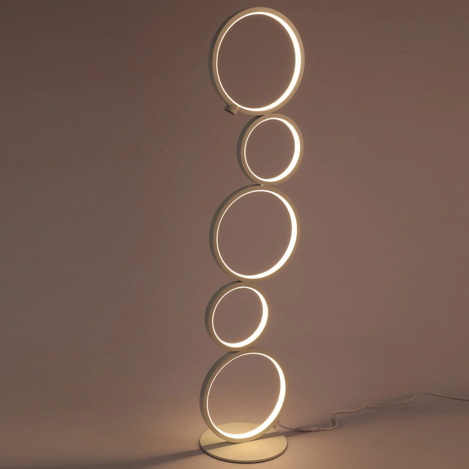 

US LED Floor Lamp 5-Ring Night Light Corner Standing Light Living Room Decor Modern bedside lamp