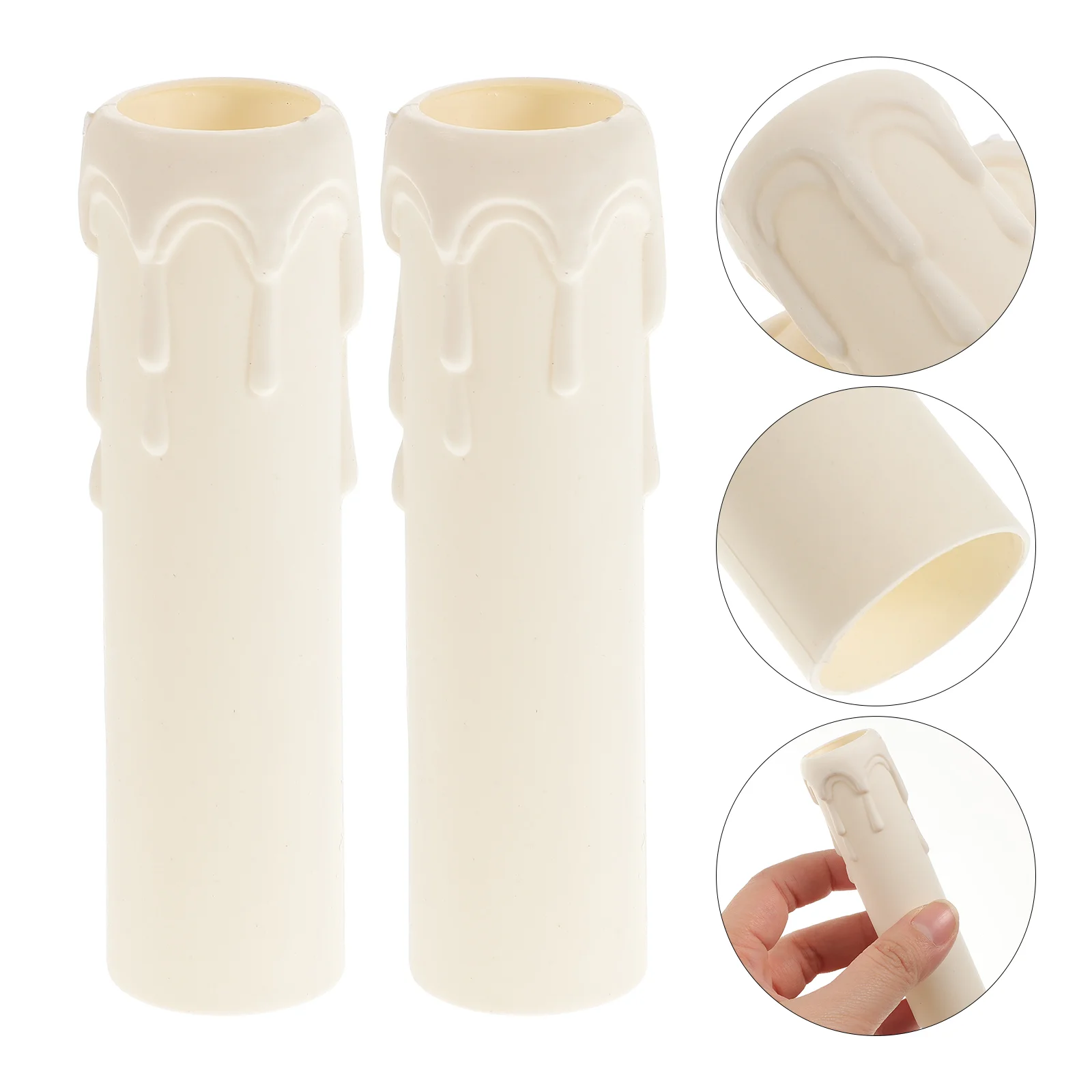 

20 Pcs Black Candles Tears Sleeves Chandelier Socket Covers Useful Holders Artificial Tubes White